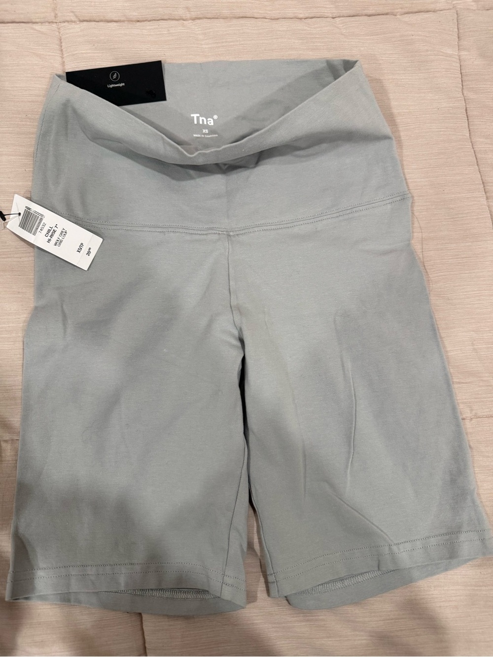 TNA Light Gray High-Rise Bike Shorts